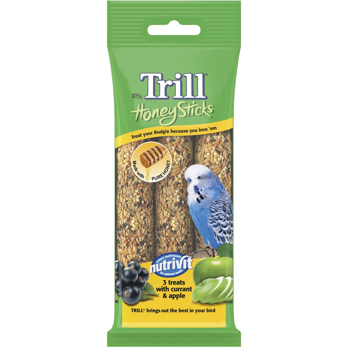 Trill Bird Honey Stick Variety Budgerigar 105g