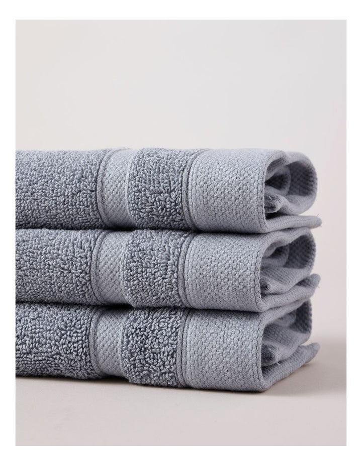 Luxury Egyptian 3pk Face Washer in Mid Blue