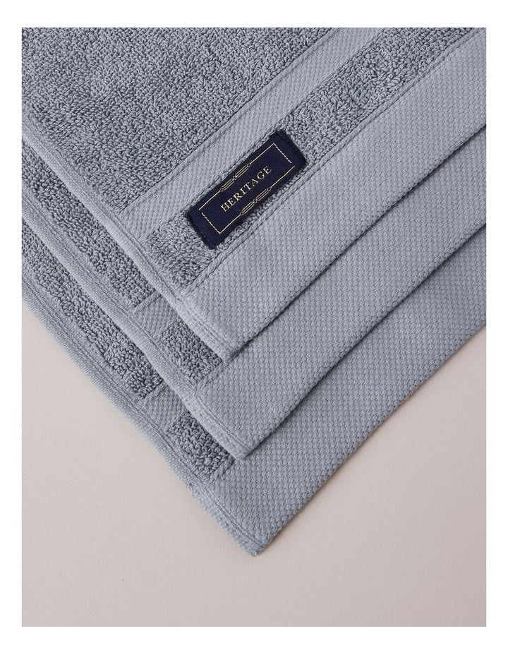 Luxury Egyptian 3pk Face Washer in Mid Blue