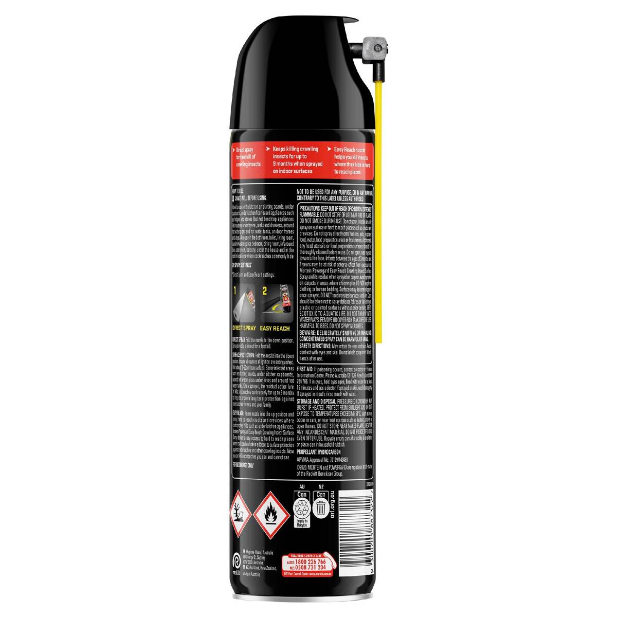 Mortein Powergard Easy Reach Crawling Insect Surface Spray 350g