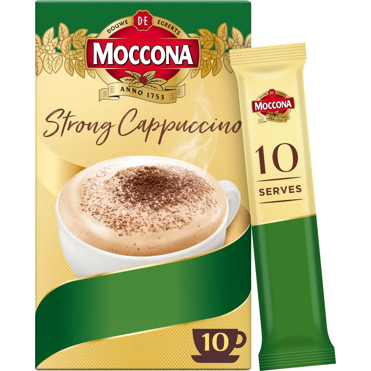Moccona Coffee Sachets Strong Cappuccino 10 Pack