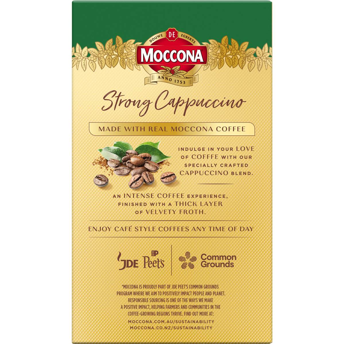 Moccona Coffee Sachets Strong Cappuccino 10 Pack