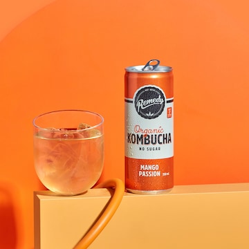 Remedy Organic Kombucha Mango Passion Cans 250mL x 4 pack