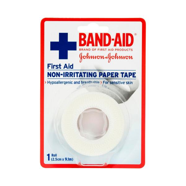 BAND-AID FIRST AID NON-IRRITATING PAPER TAPE 2.5CM X 9.1M