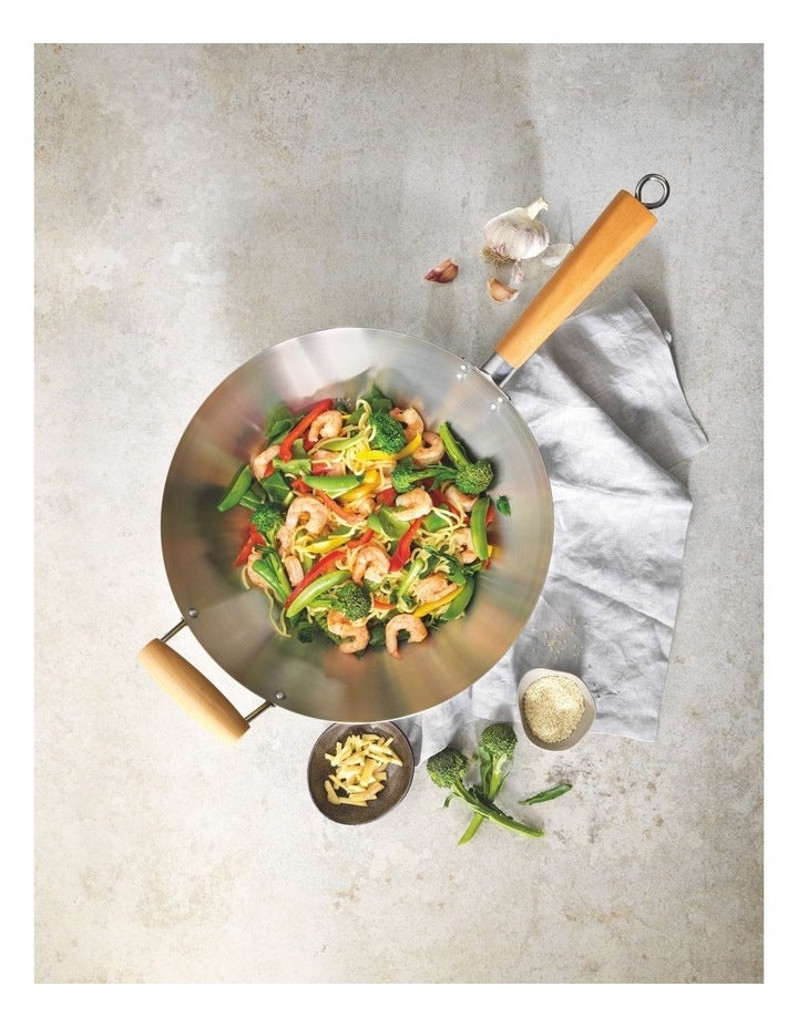 Natural Carbon Steel Wok 35.5cm