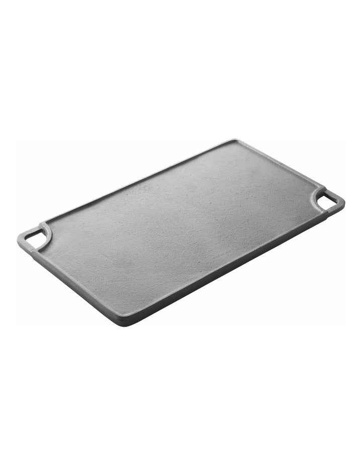 Seasoned Double Sided Cast Iron Griddle 42x24cm - Black