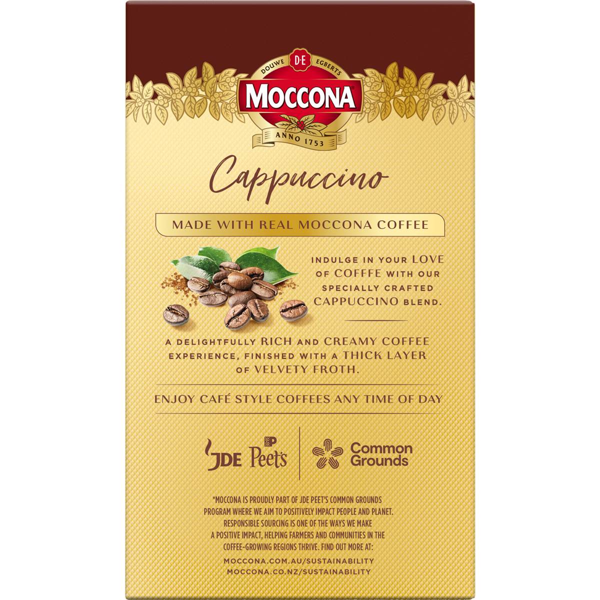 Moccona Coffee Sachets Cappuccino 10 Pack
