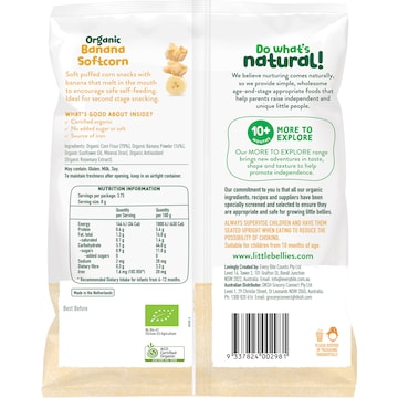 Little Bellies Organic Banana Softcorn 30g