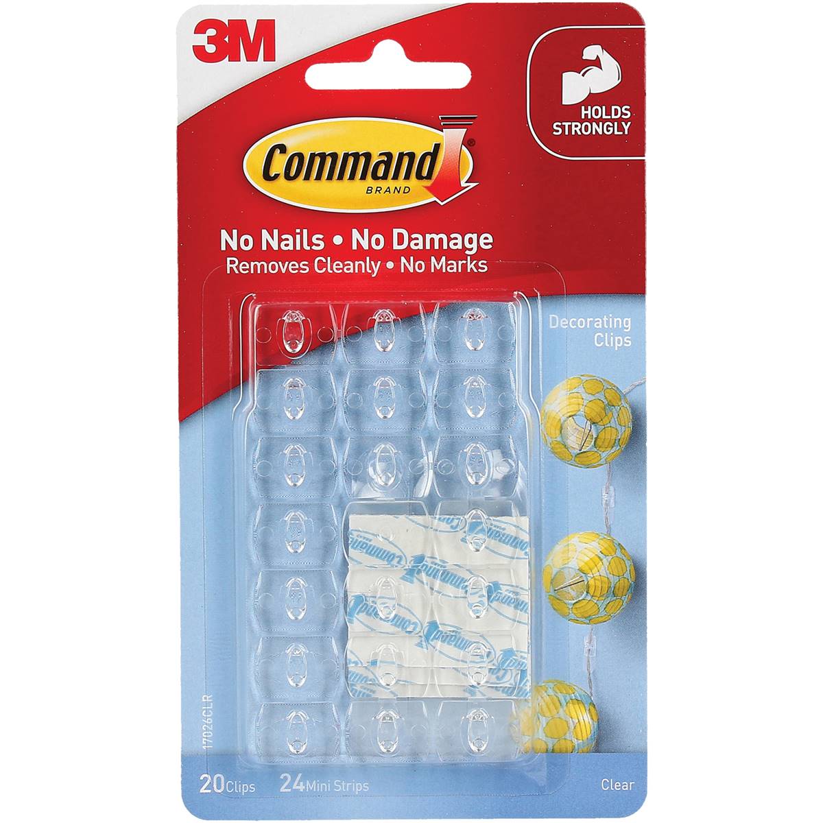 3M Command Decorating Clips Clear 20 Pack