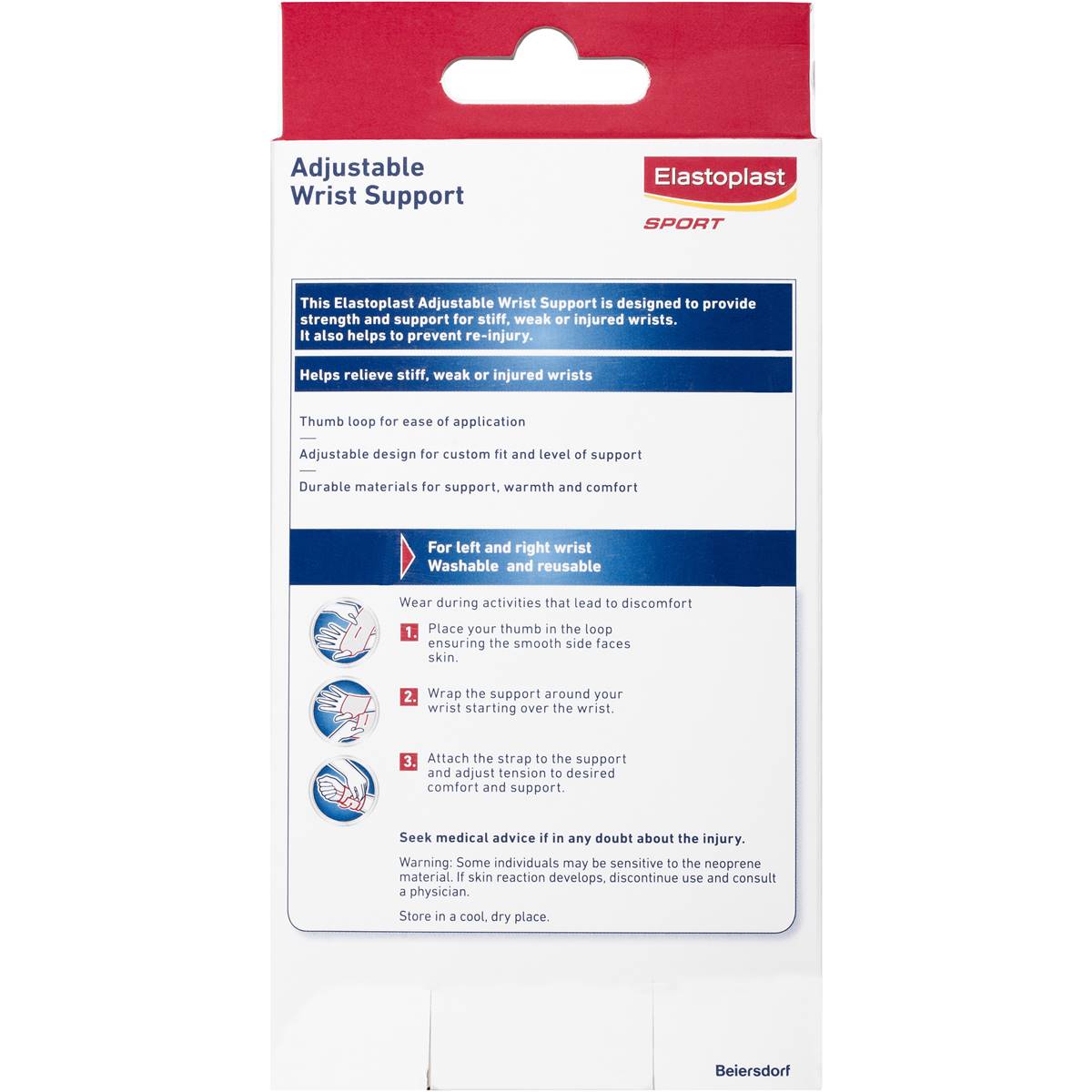 Elastoplast Adjustable Wrist Support For Wrist Support & Injuries Each
