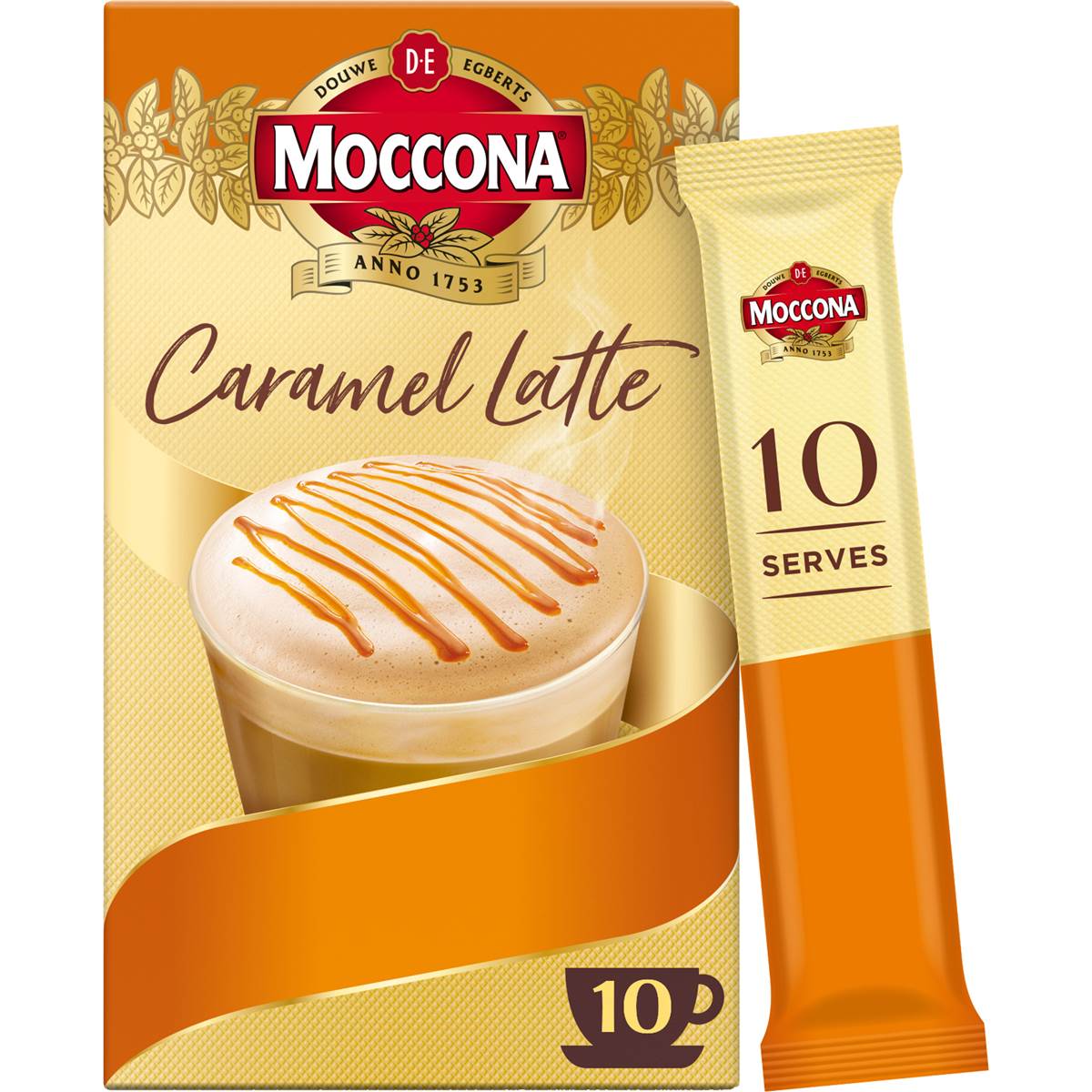 Moccona Coffee Sachets Caramel Latte 10 Pack