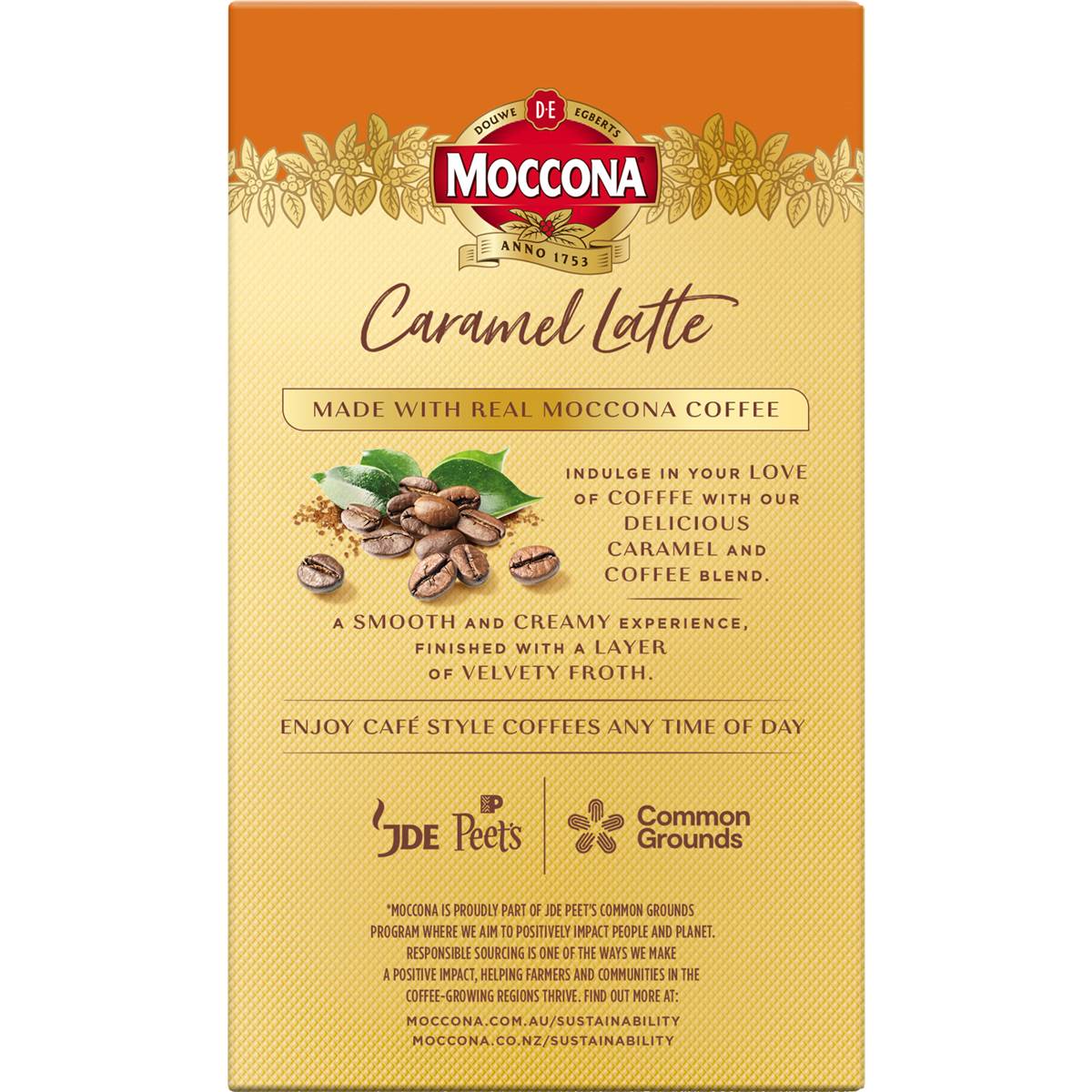 Moccona Coffee Sachets Caramel Latte 10 Pack