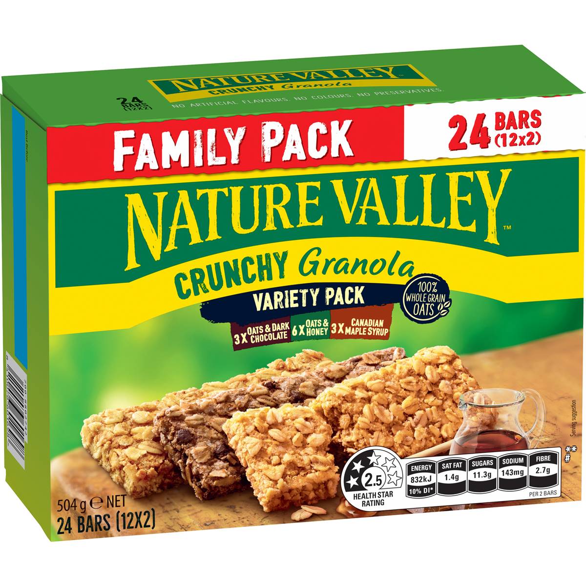 Nature Valley Crunchy Family Variety Granola Bars 42g x 12 pack