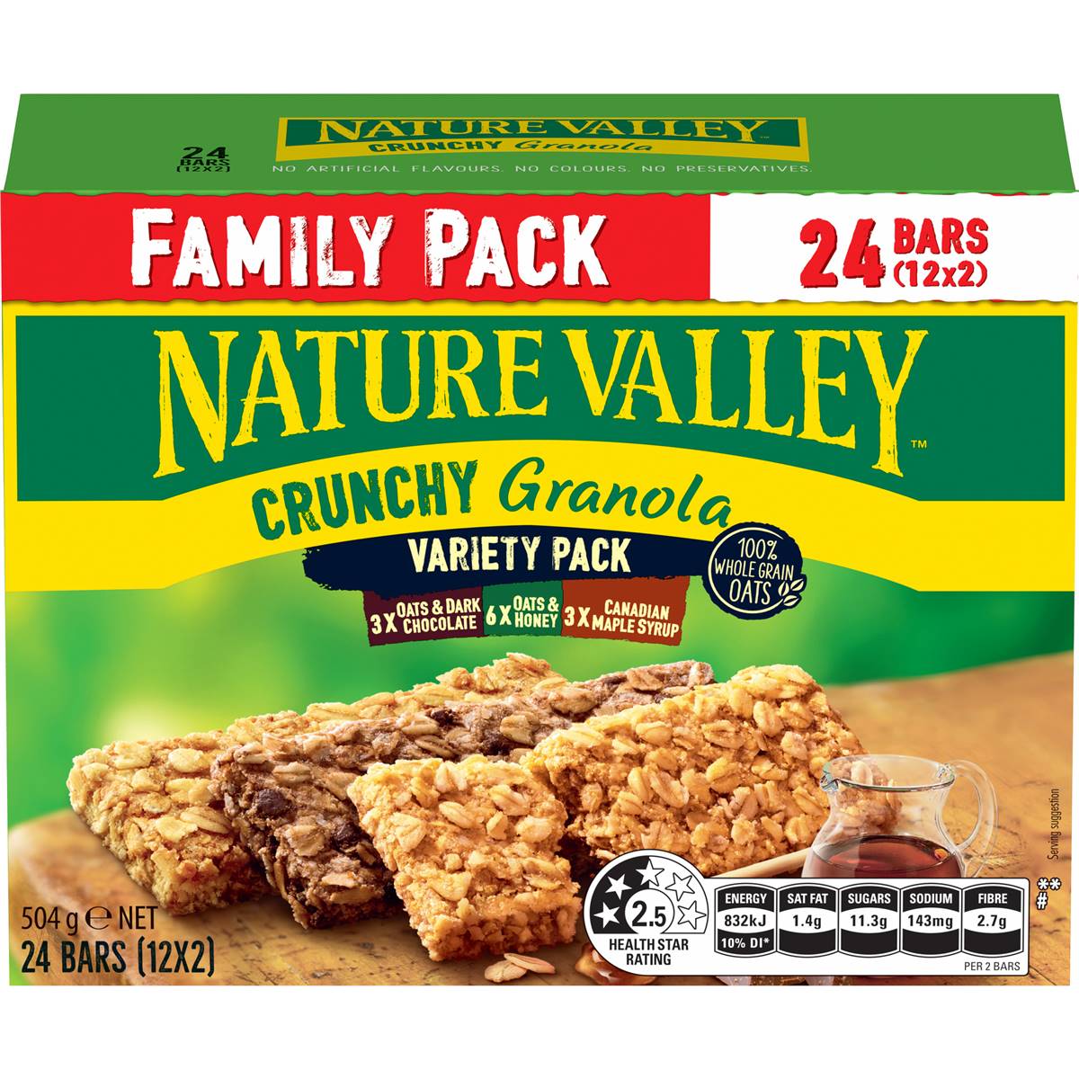 Nature Valley Crunchy Family Variety Granola Bars 42g x 12 pack
