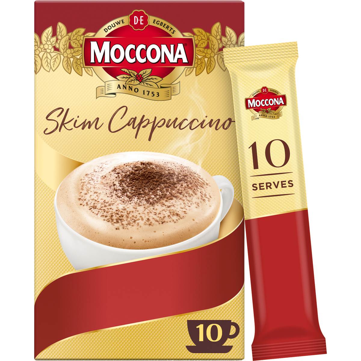 Moccona Coffee Sachets Skim Cappuccino 10 Pack