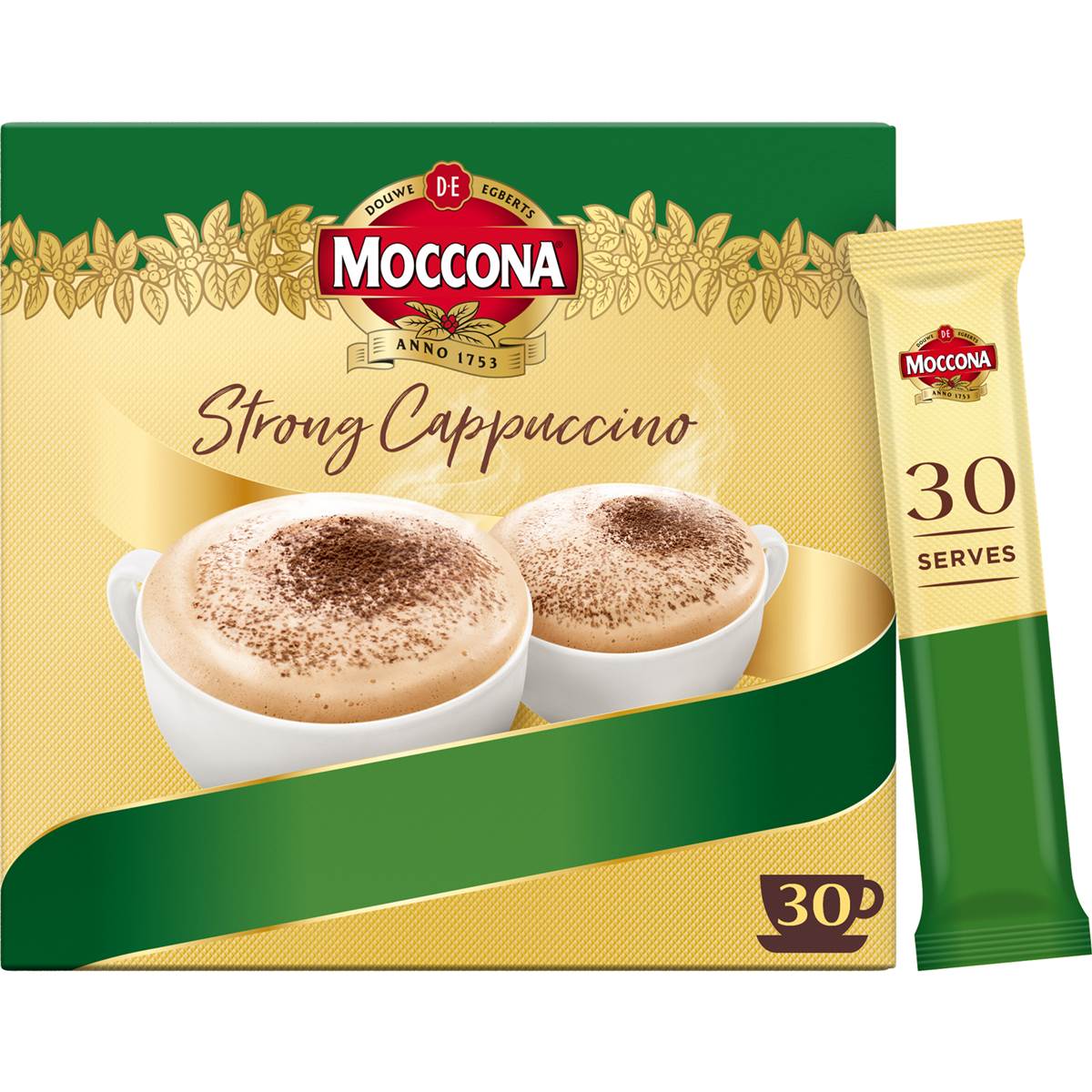 Moccona Coffee Sachets Strong Cappuccino 30 Pack