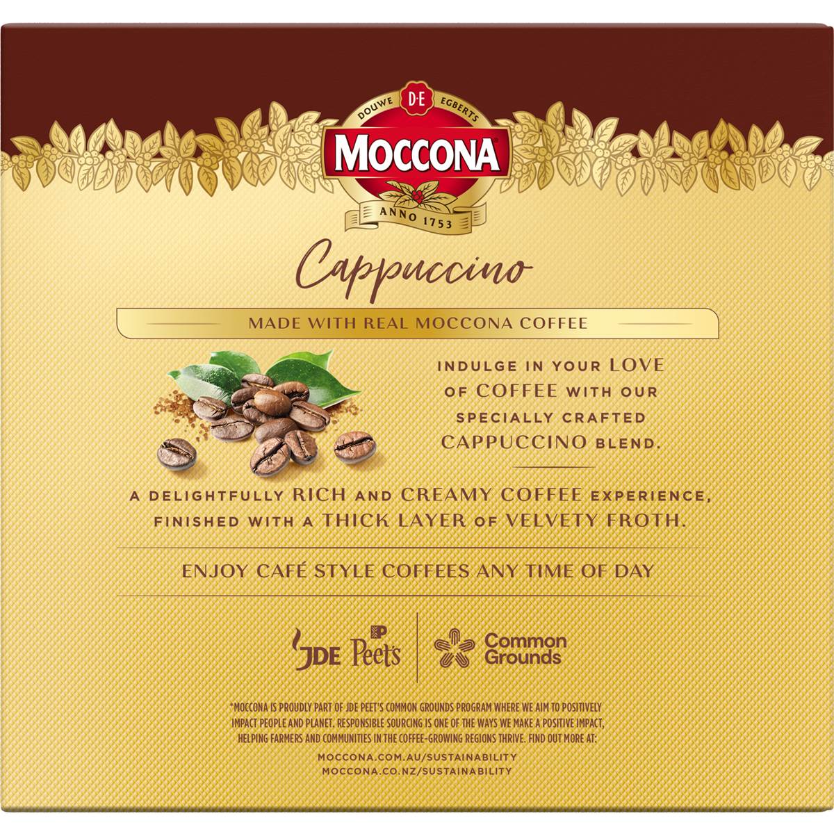 Moccona Coffee Sachets Cappuccino 30 Pack
