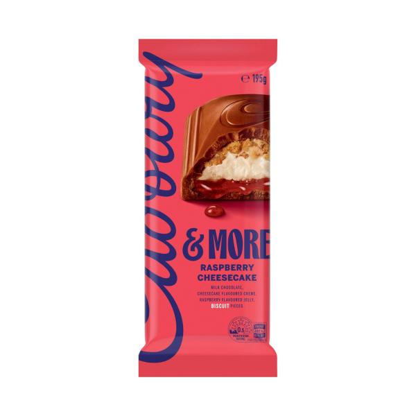 CADBURY & MORE BLOCK CHOCOLATE:RASPBERRY CHEESECAKE:.:195 GRAM
