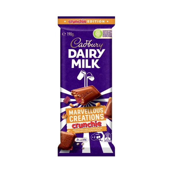 CADBURY MARVELLOUS CREATIONS BLOCK:CRUNCHIE:.:190 GRAM