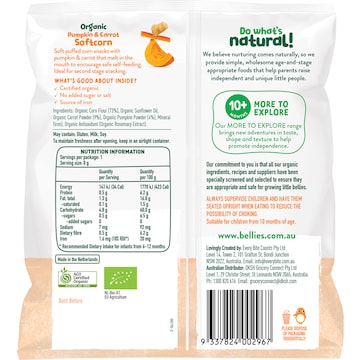 Little Bellies Organic Pumpkin & Carrot Softcorn 8g