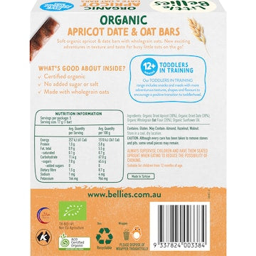 Little Bellies Organic Apricot Date & Oat Bar 5 pack