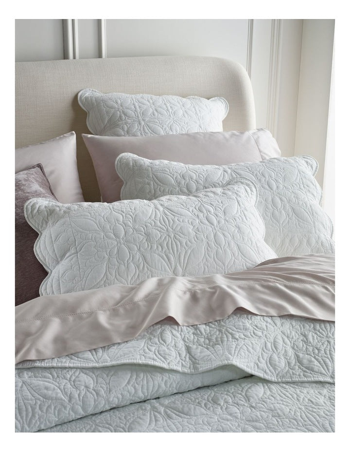 Sienna Quilted Cotton Coverlet in White