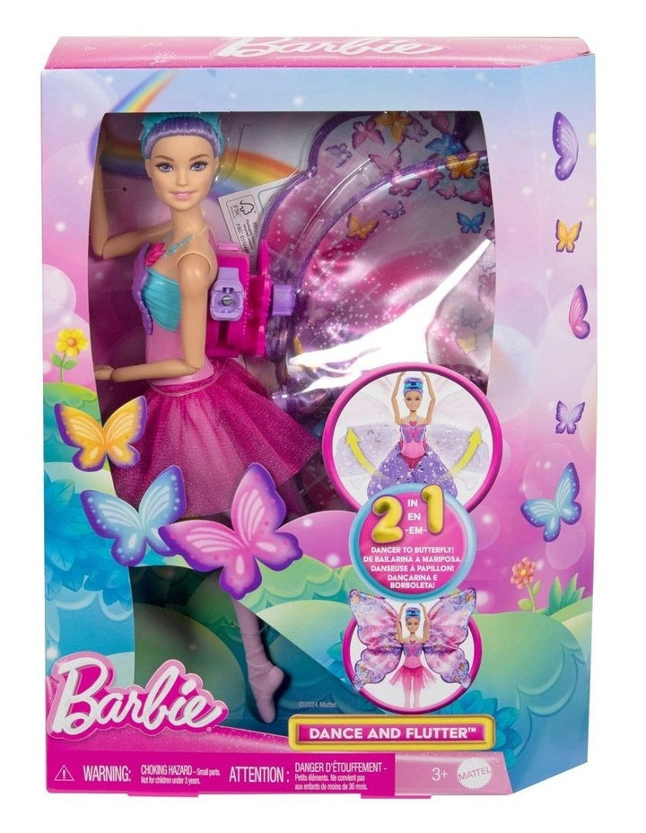Dance and Flutter Doll with 2-in-1 Transformation from Dancer to Butterfly