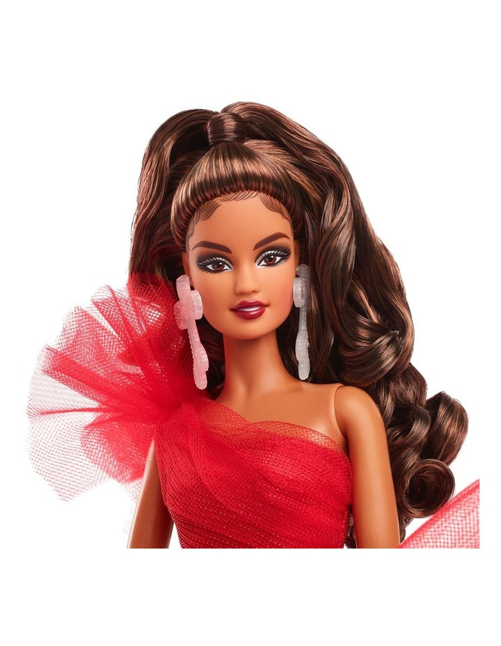 2024 Holiday Fashion Doll, Light Brown Hair with Plaid Gown