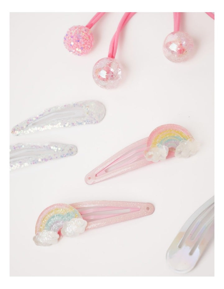 Multipack Rainbow Clips & Ties in Multi