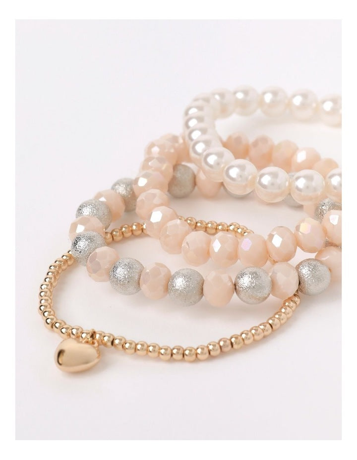 Pearl Beaded Braceletes in Gold