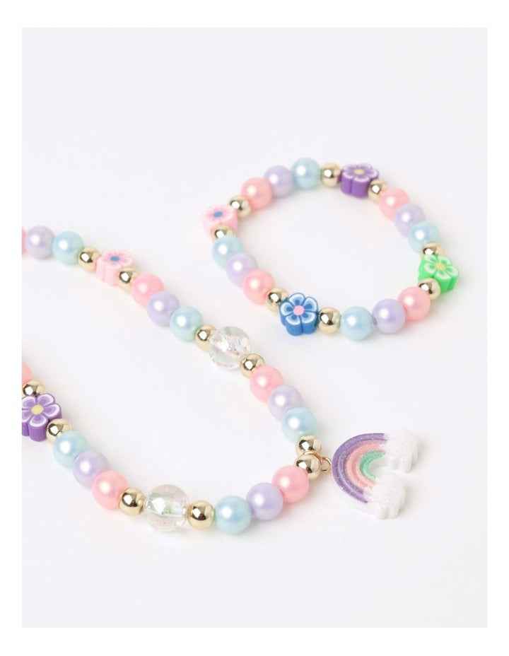 Beaded Bracelet & Necklace Set in Rainbow