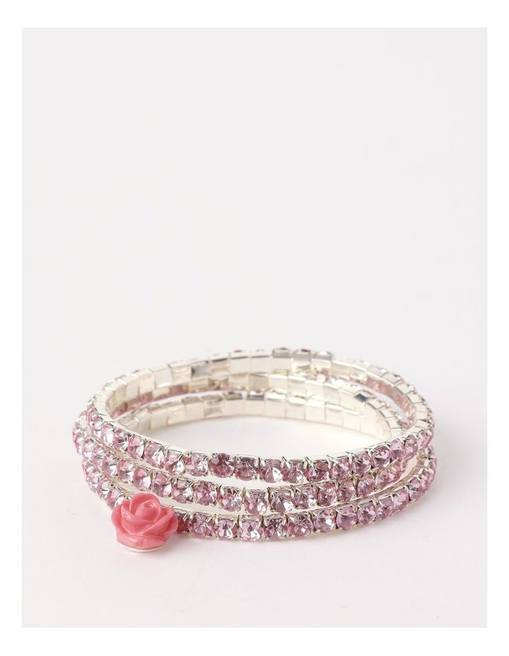 Diamante Tennis Bracelet Stack in Pink