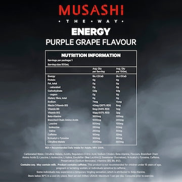 Musashi Energy Drink Purple Grape 500mL
