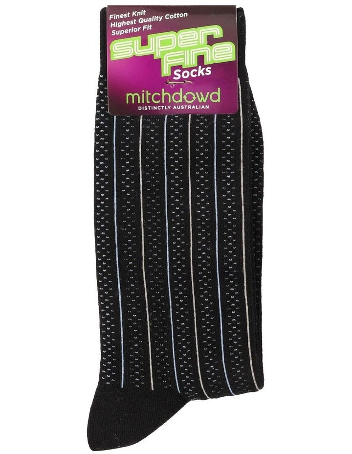 Plain Rib Bamboo Crew Socks in Black