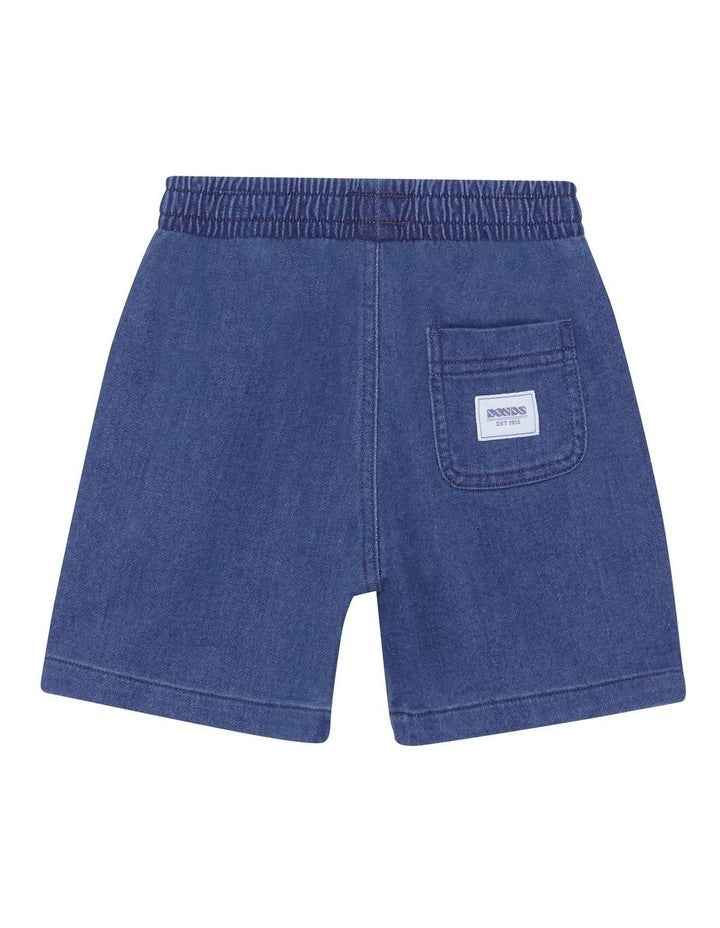 Denim Jort in Basic Mid Blue Chambray