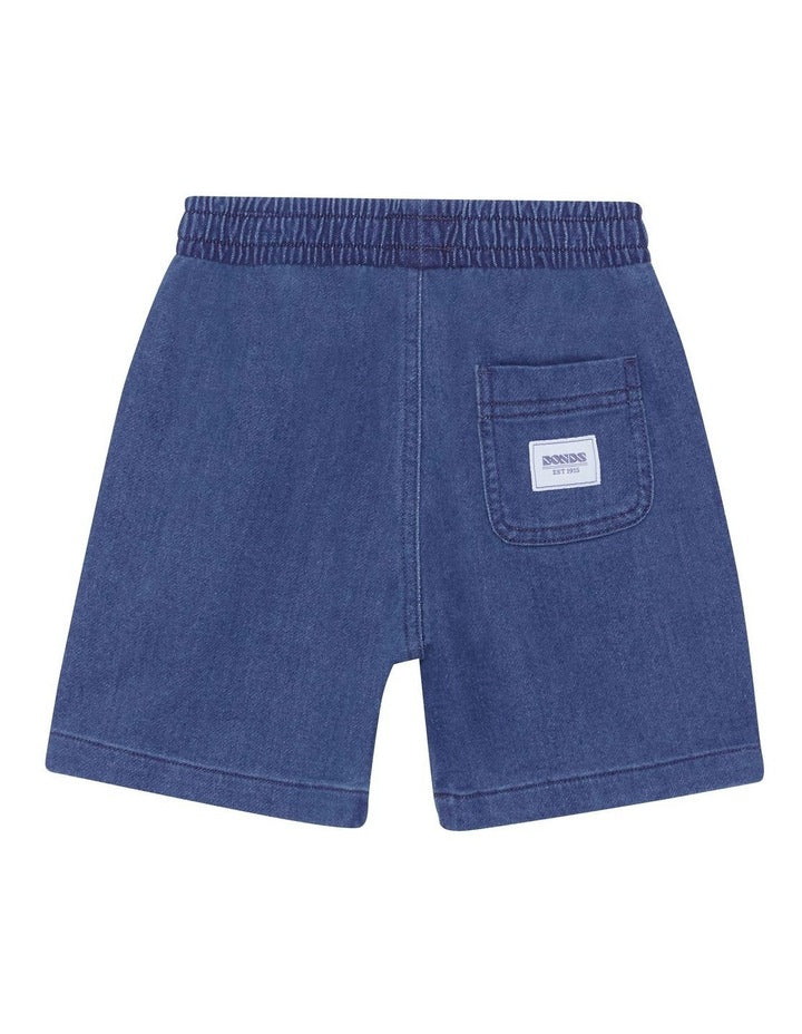 Denim Jort in Basic Mid Blue Chambray