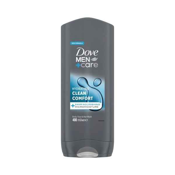 DOVE MEN HYDRATING SHOWER GEL 3IN1 WASH CLEAN COMFORT 400ML