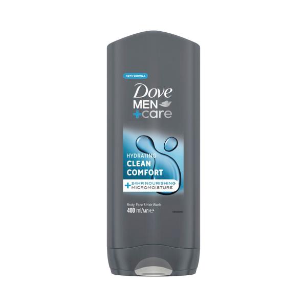 DOVE MEN HYDRATING SHOWER GEL 3IN1 WASH CLEAN COMFORT 400ML