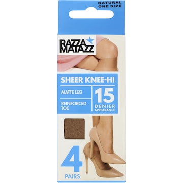 Razzamatazz Knee Hi Pairs & Spares Beige 4 pack