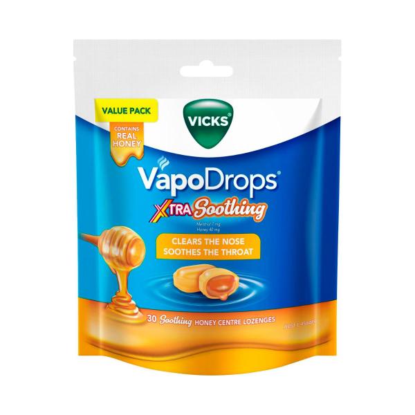 VICKS XTRA SOOTHING LOZENGES 30 PACK