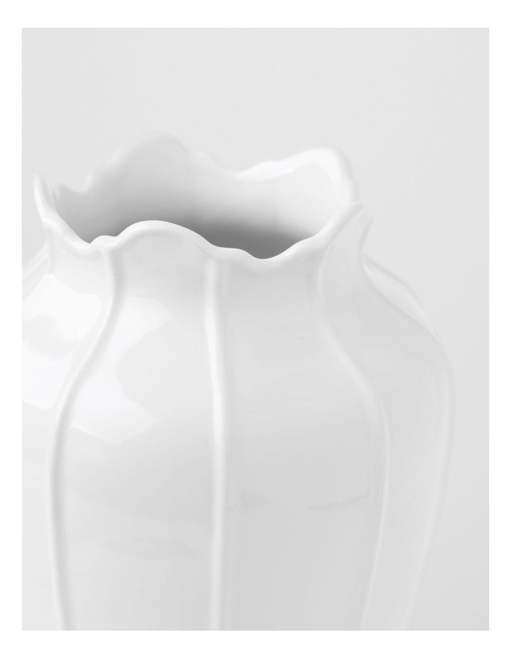 Forde Ceramic Vase 30cm in White