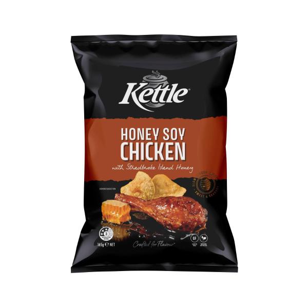 KETTLE POTATO CHIPS:HONEY SOY CHICKEN:.:165 GRAM