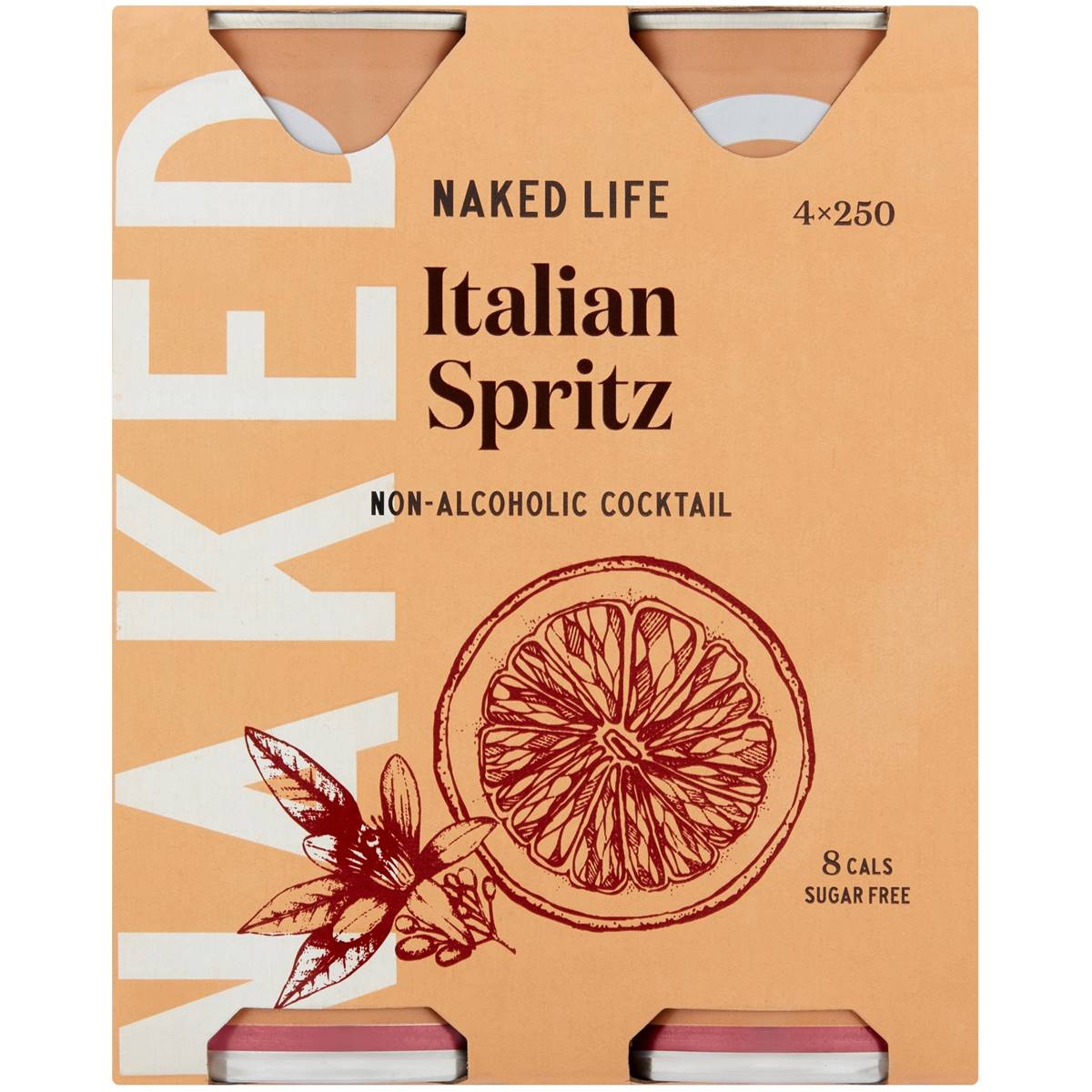 Naked Life Non Alcoholic Italian Spritz 250ml x4 Pack