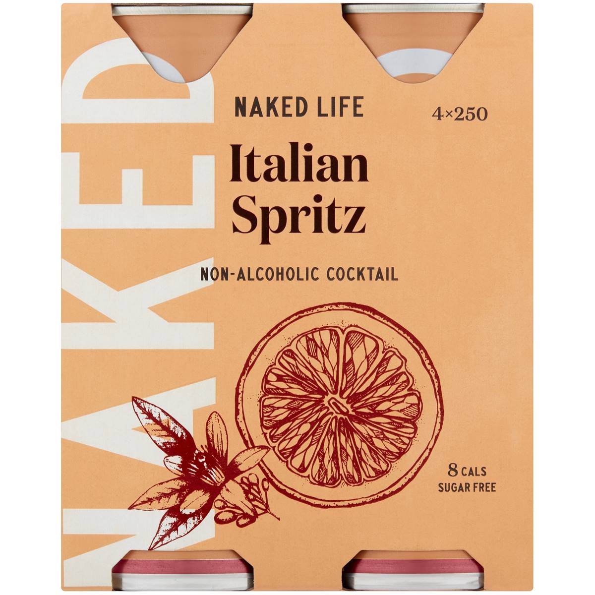 Naked Life Non Alcoholic Italian Spritz 250ml x4 Pack