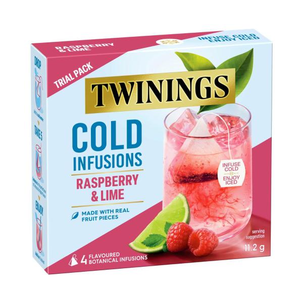 TWININGS COLD INFUSIONS RASPBERRY LIME 4PK