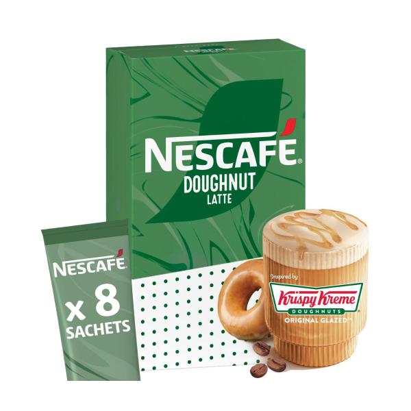 NESCAFE KRISPY KREME DOUGHNUT LATTE COFFEE SACHETS 8PK