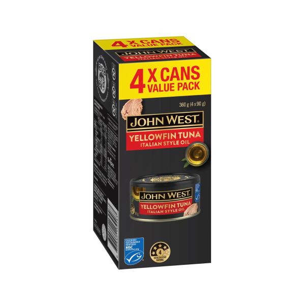 JOHN WEST YELLOWFIN TUNA TALIAN STYLE OIL 4PACK