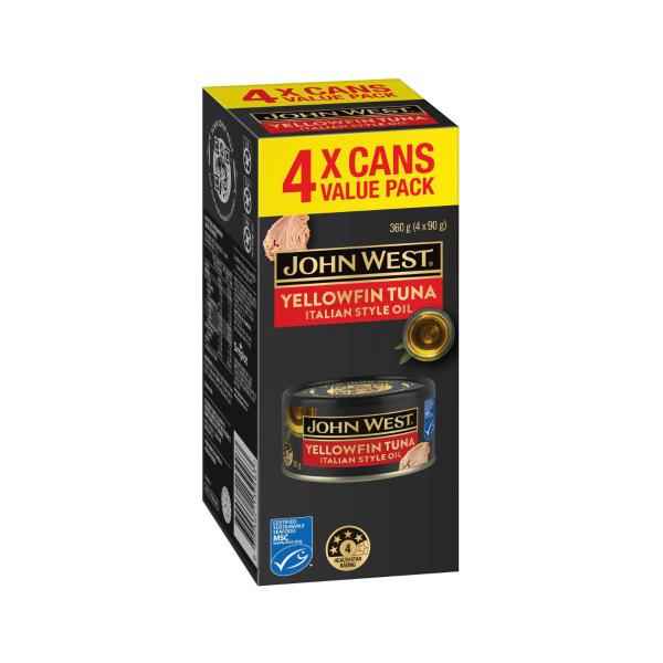 JOHN WEST YELLOWFIN TUNA TALIAN STYLE OIL 4PACK