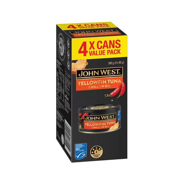 JOHN WEST YELLOWFIN TUNA CHILLI 4PACK