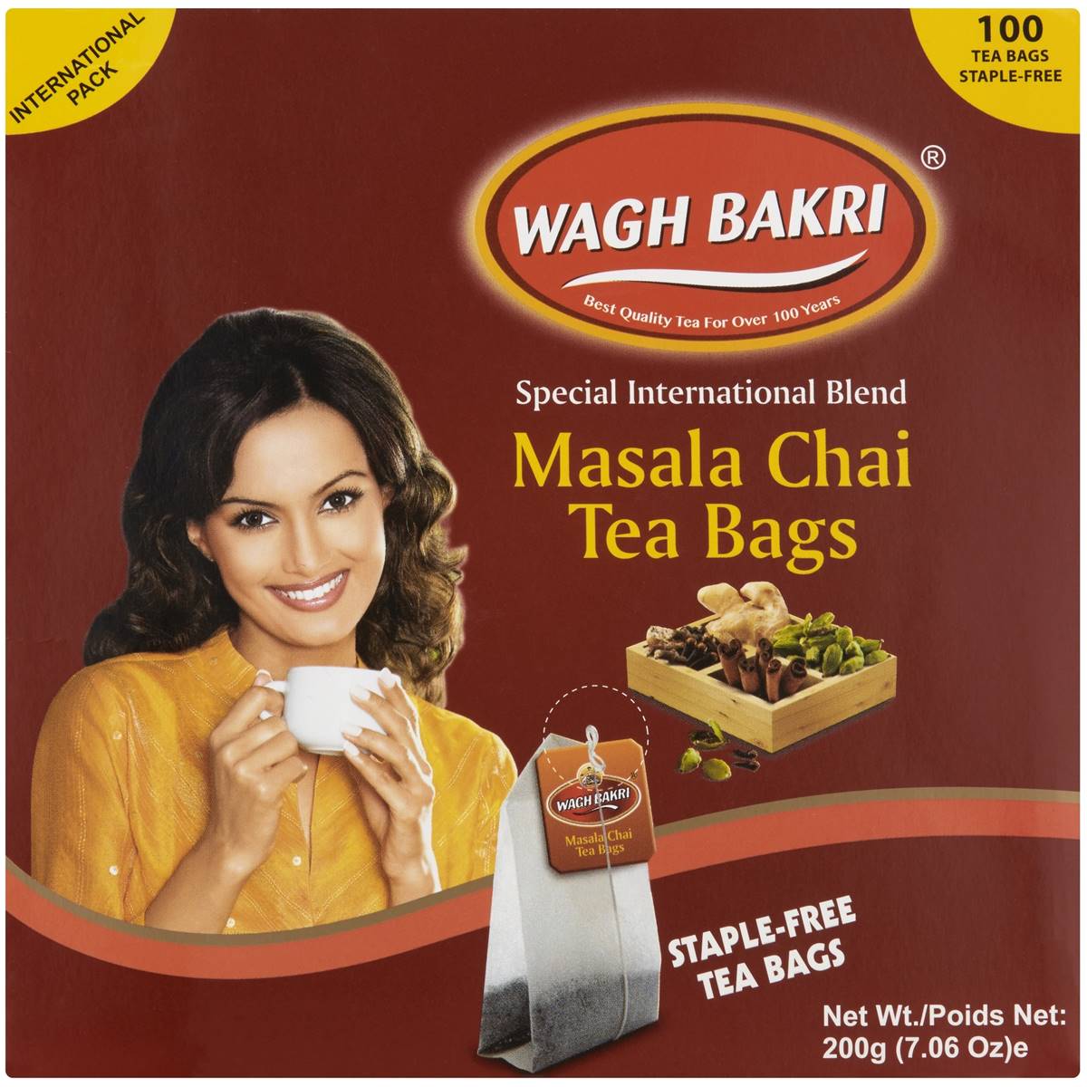 Wagh Bakri Masala Chai Tea Bags 100 pack